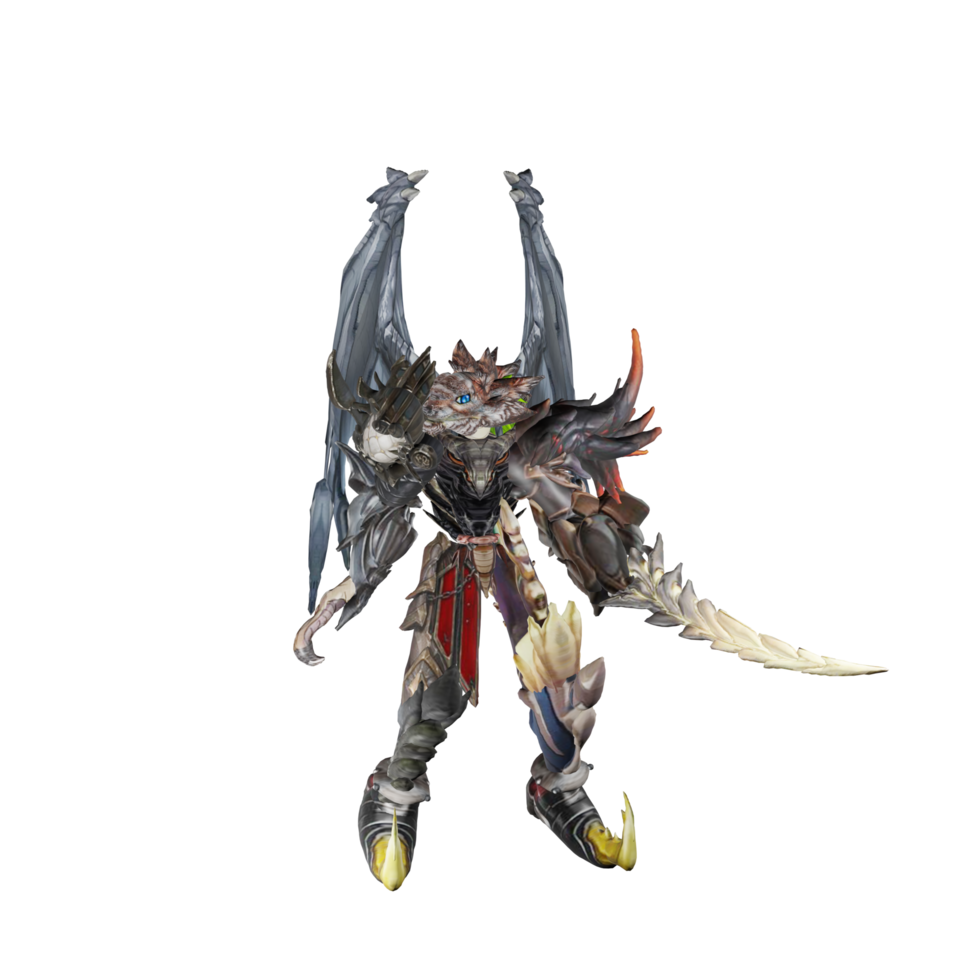 Monster character idle pose png