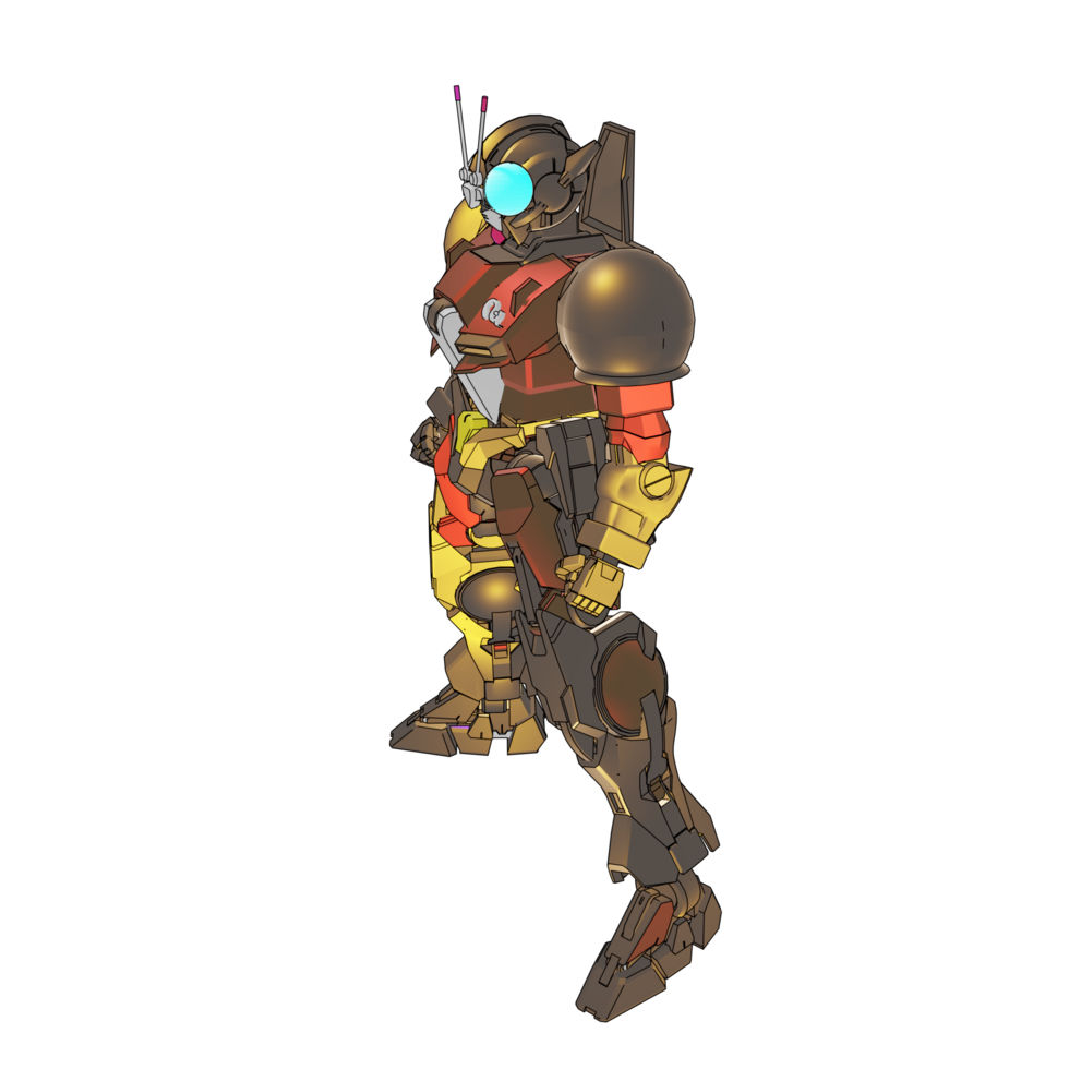 Mecha with defensive combat style png