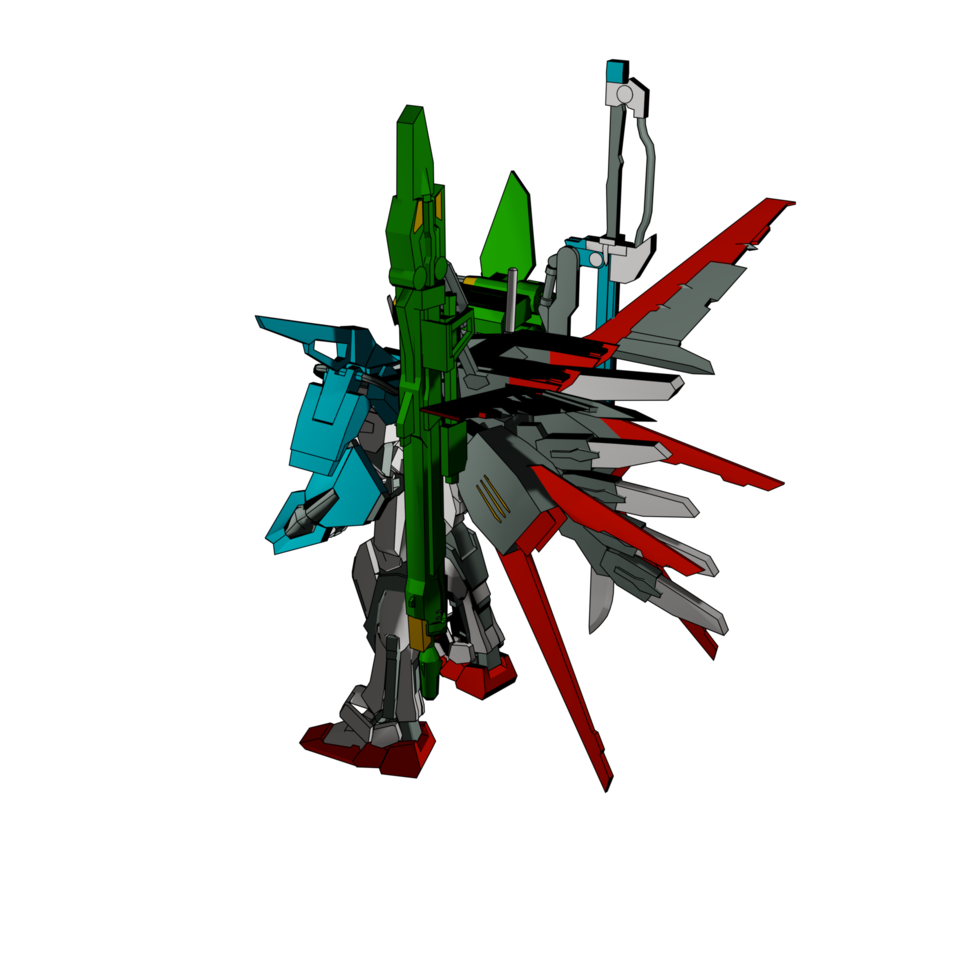 Mecha with attacking combat style png