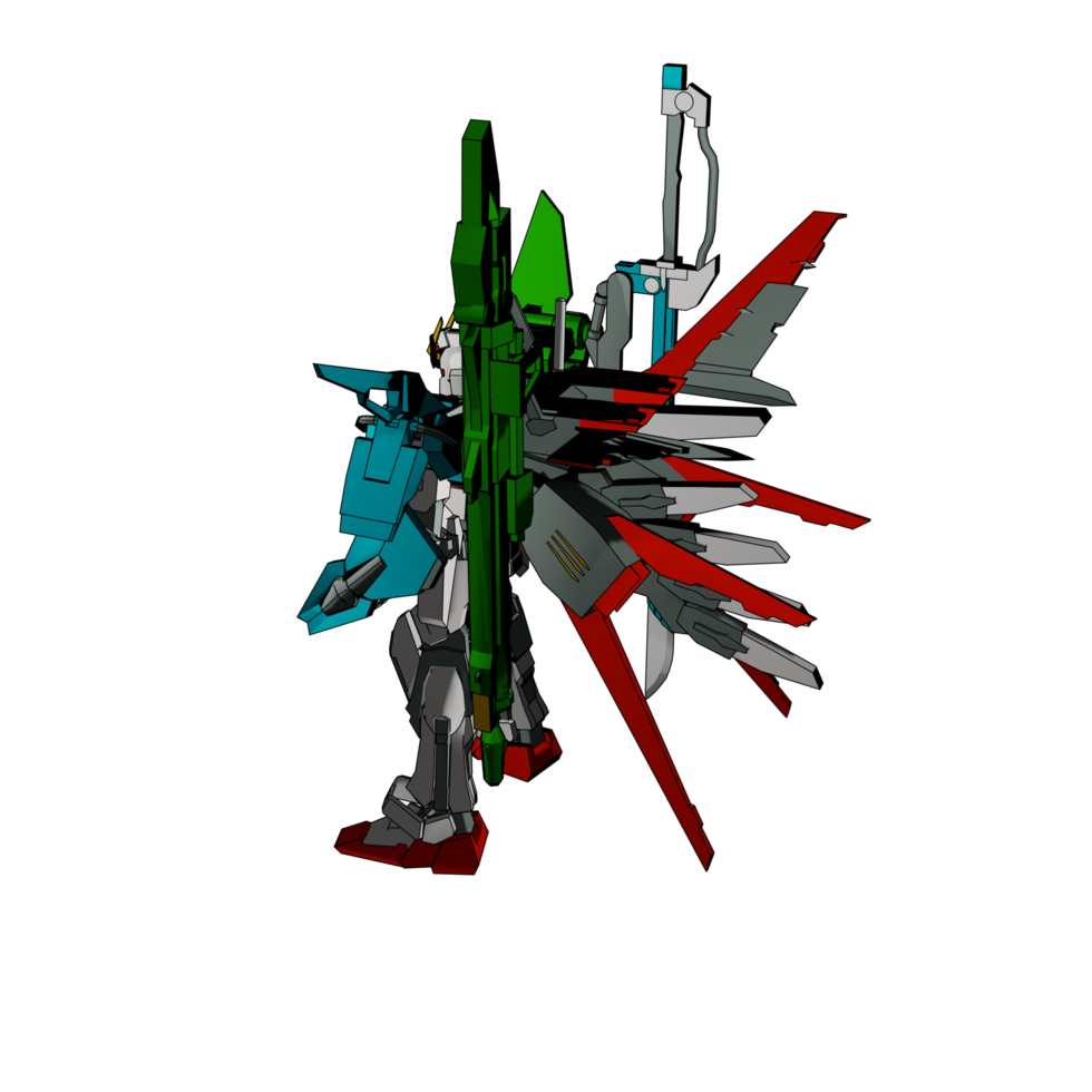 Mecha with attacking combat style png