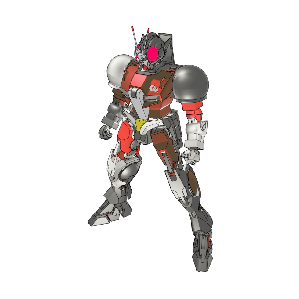 mecha avec un style de combat défensif png