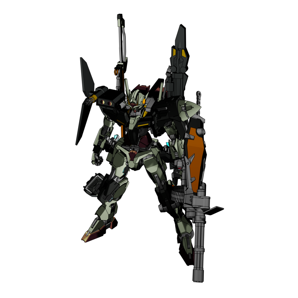 Mecha with defensive combat style png