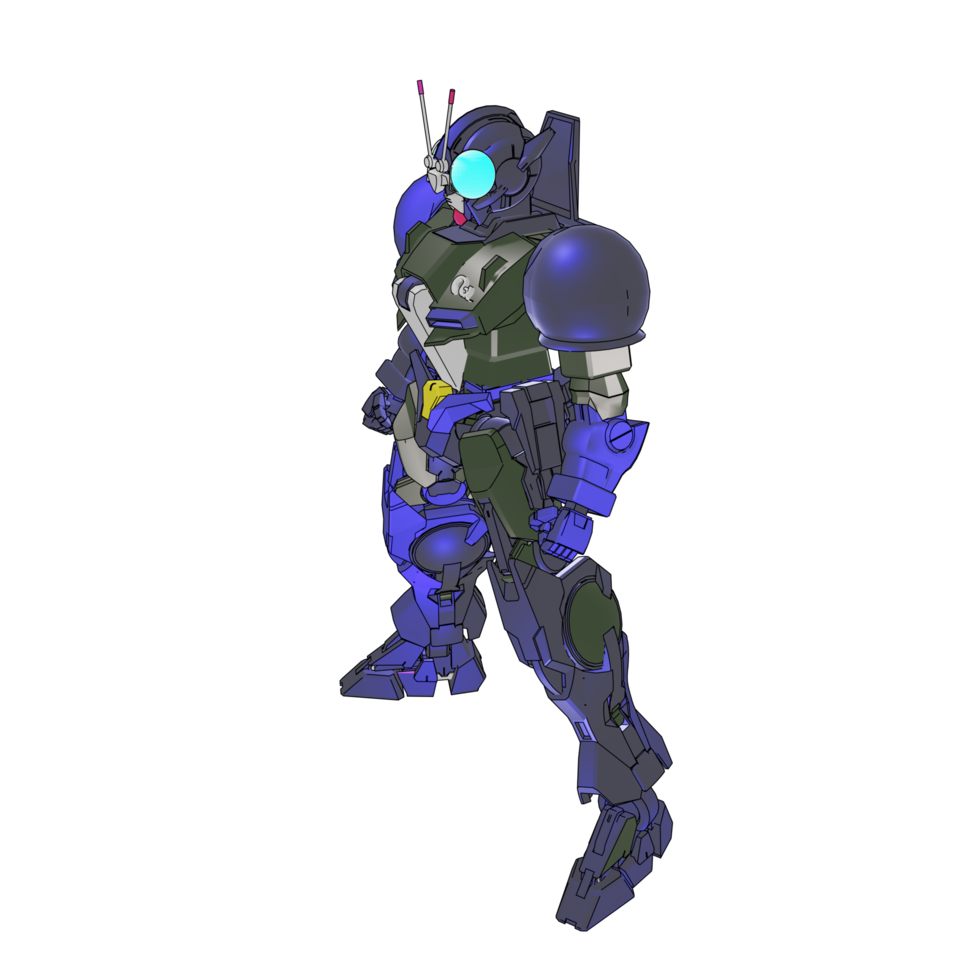 Mecha with defensive combat style png