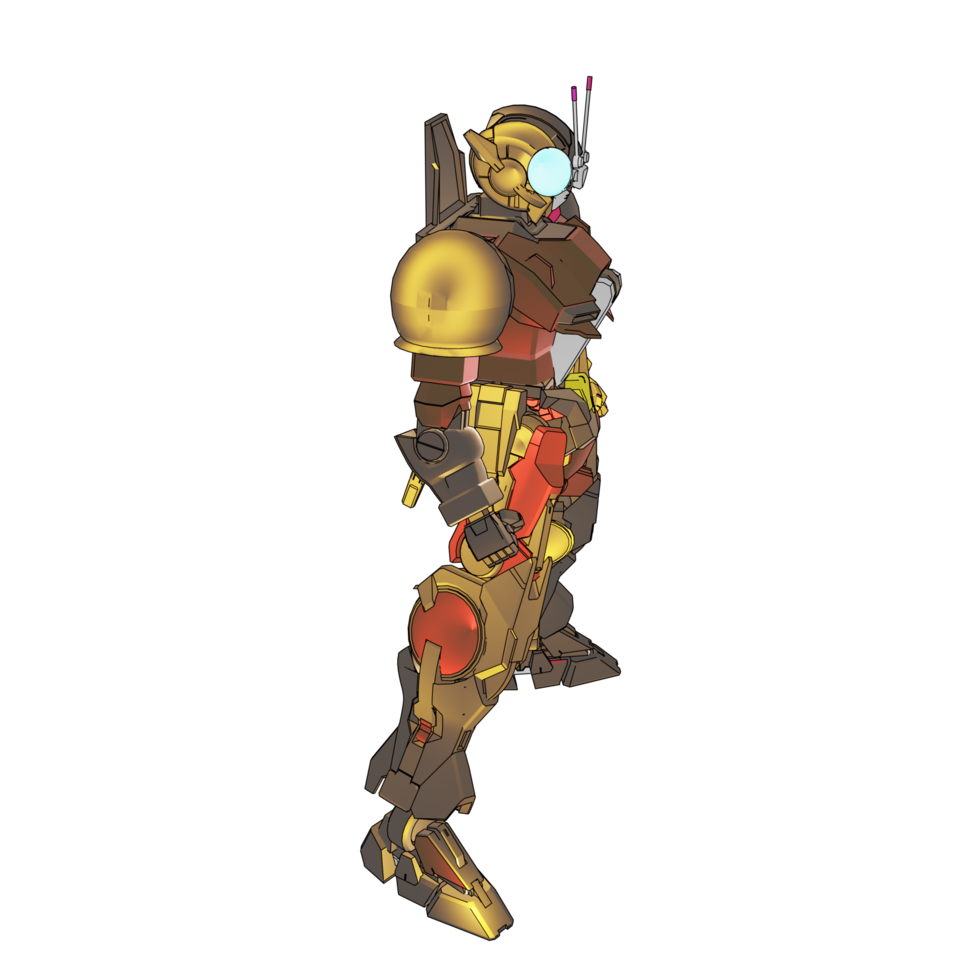 Mecha with defensive combat style png