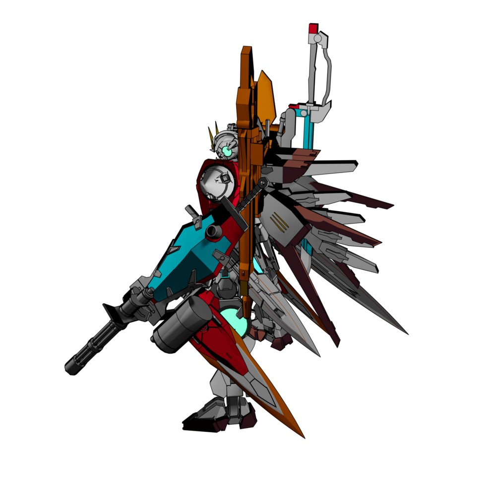 Mecha with attacking combat style png