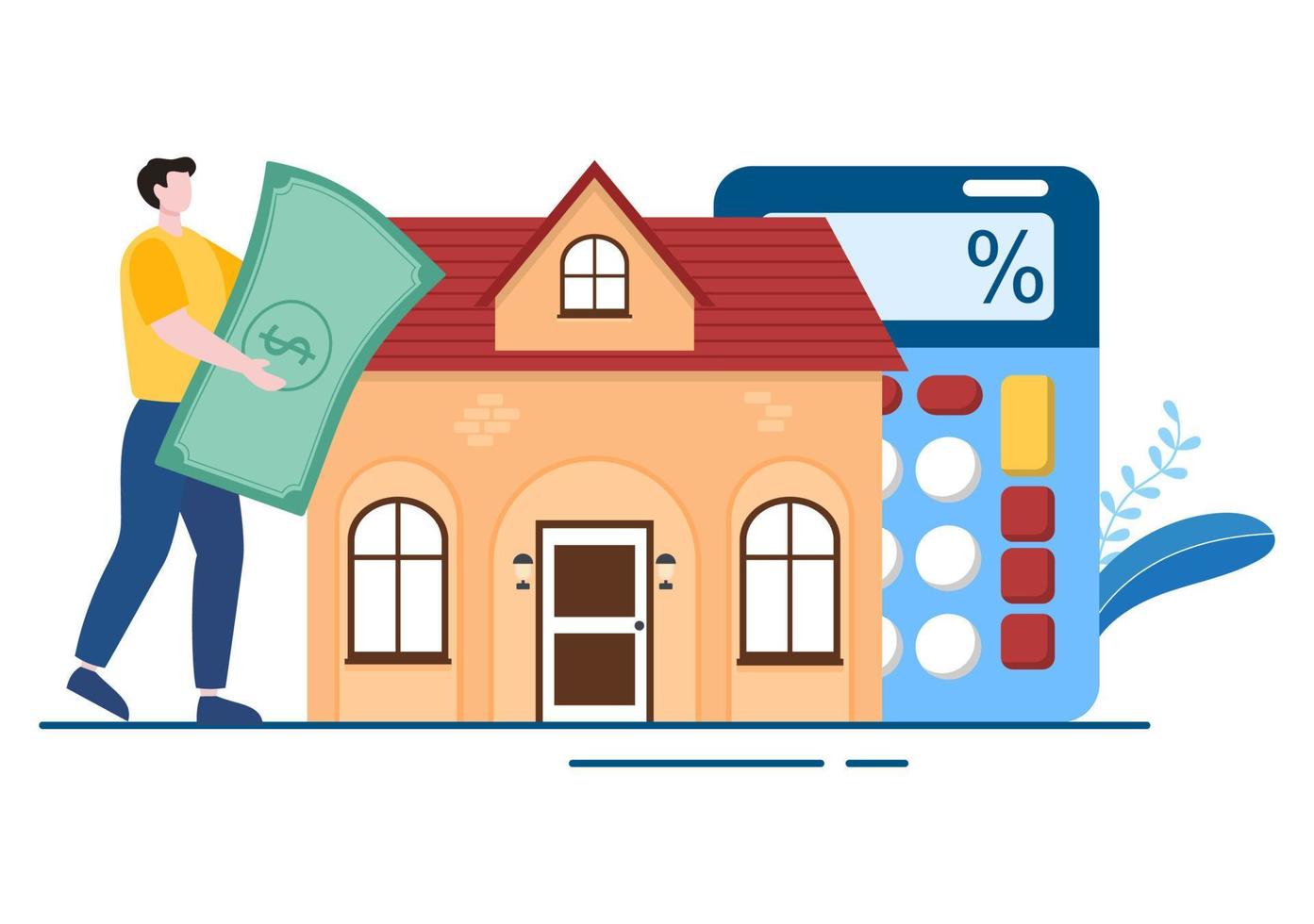 Mortgage Template Hand Drawn Cartoon Flat Illustration of Term Credit