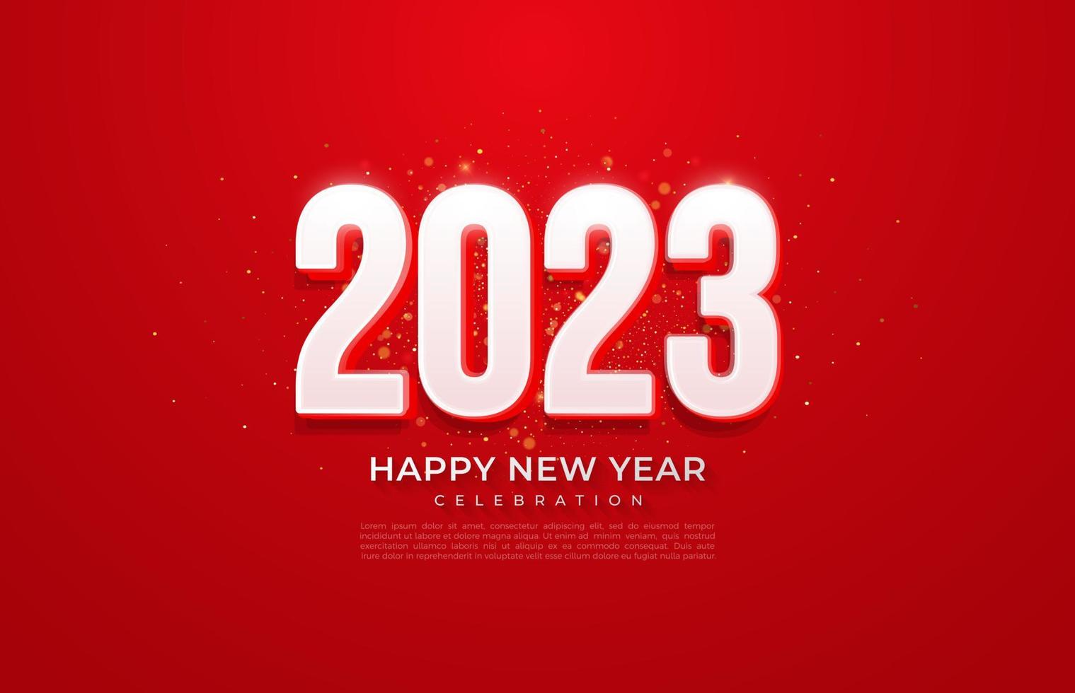 Diseño de fondo de feliz año nuevo 2023. tarjeta de felicitación, pancarta, póster. ilustración vectorial vector