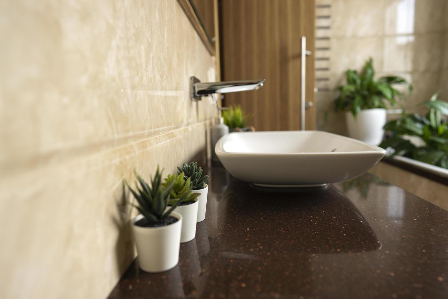 modern bathroom interior with details photo