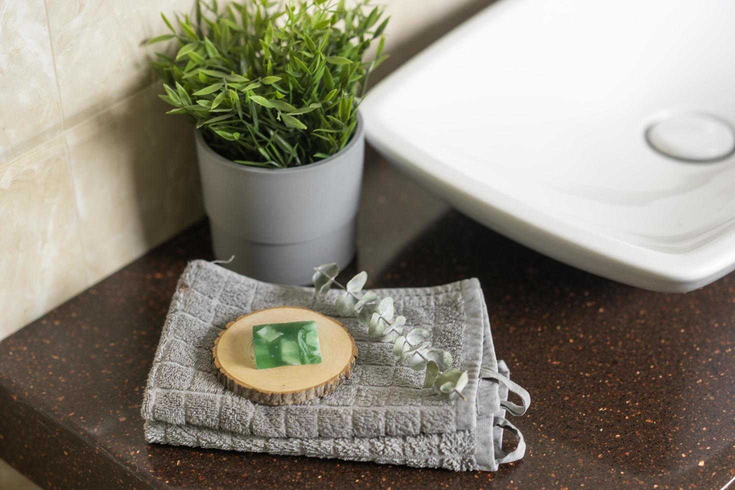 modern bathroom interior with details photo