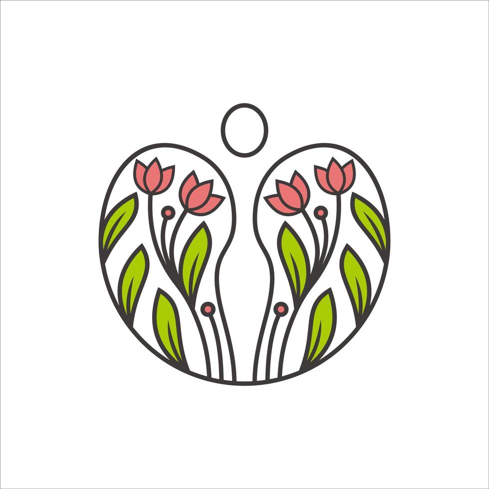 mujer de lujo y arte de línea de loto para inspiración de diseño de logotipo de spa vector