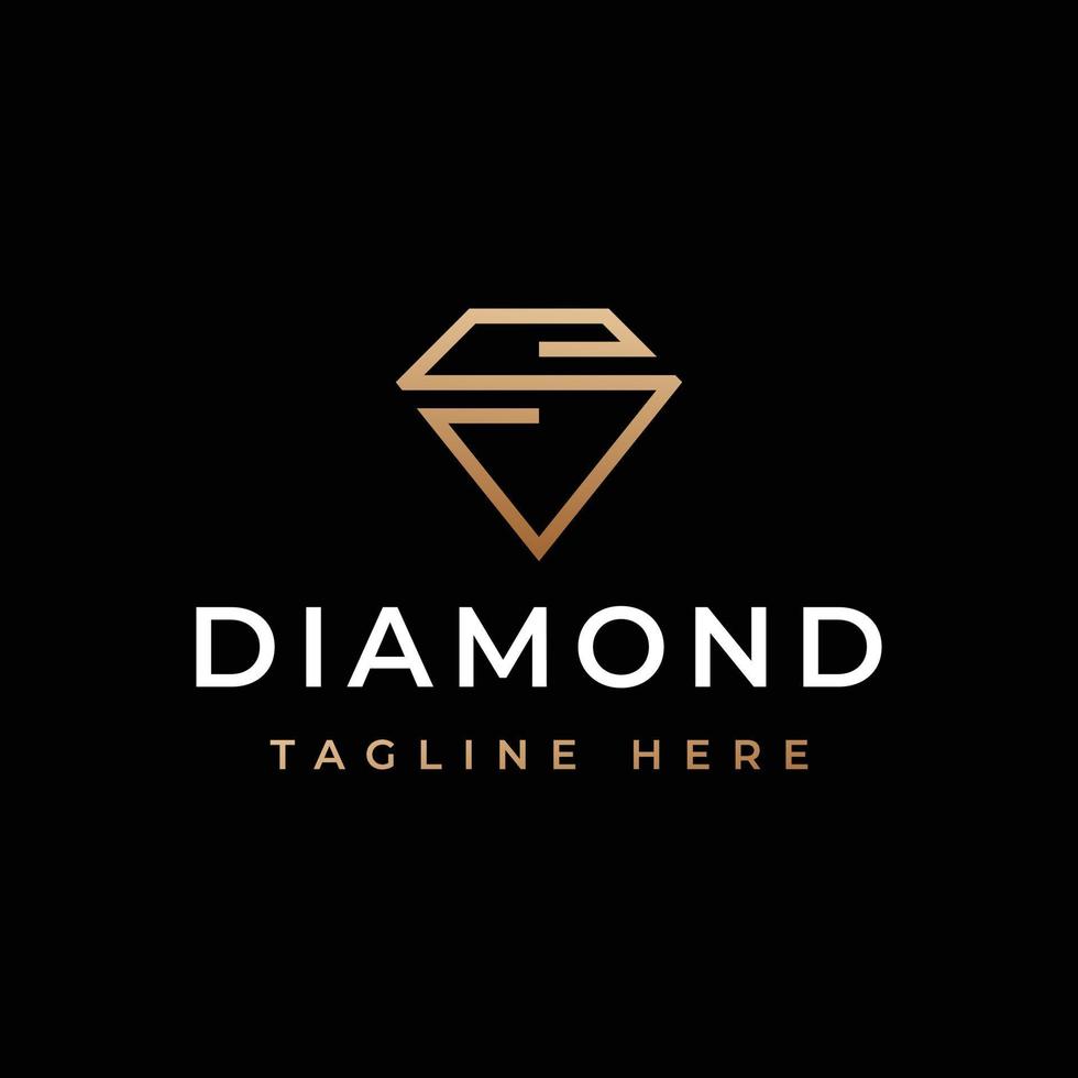 diseño de logotipo de diamante letra s vector