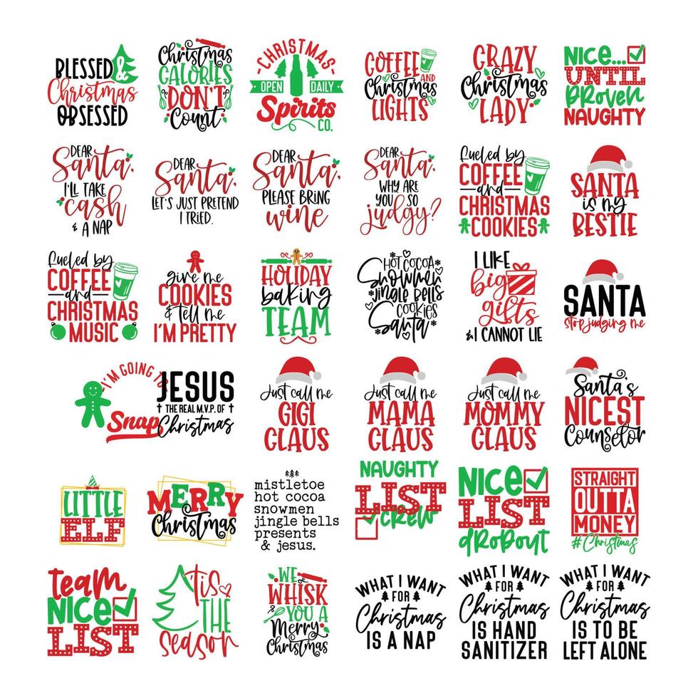 Christmas Typography Vector set