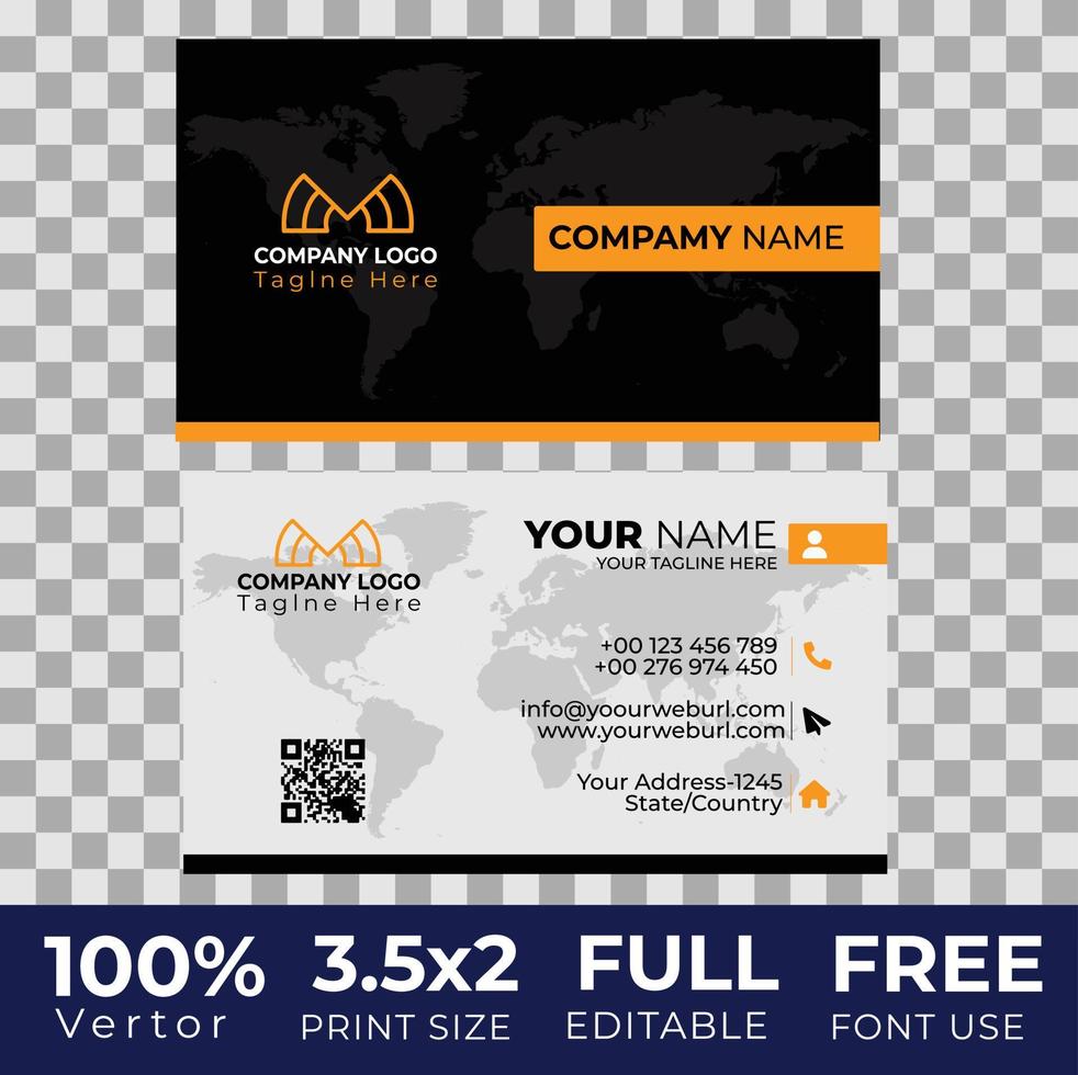 Black Orang WIFI Company Business   Card  Template vector