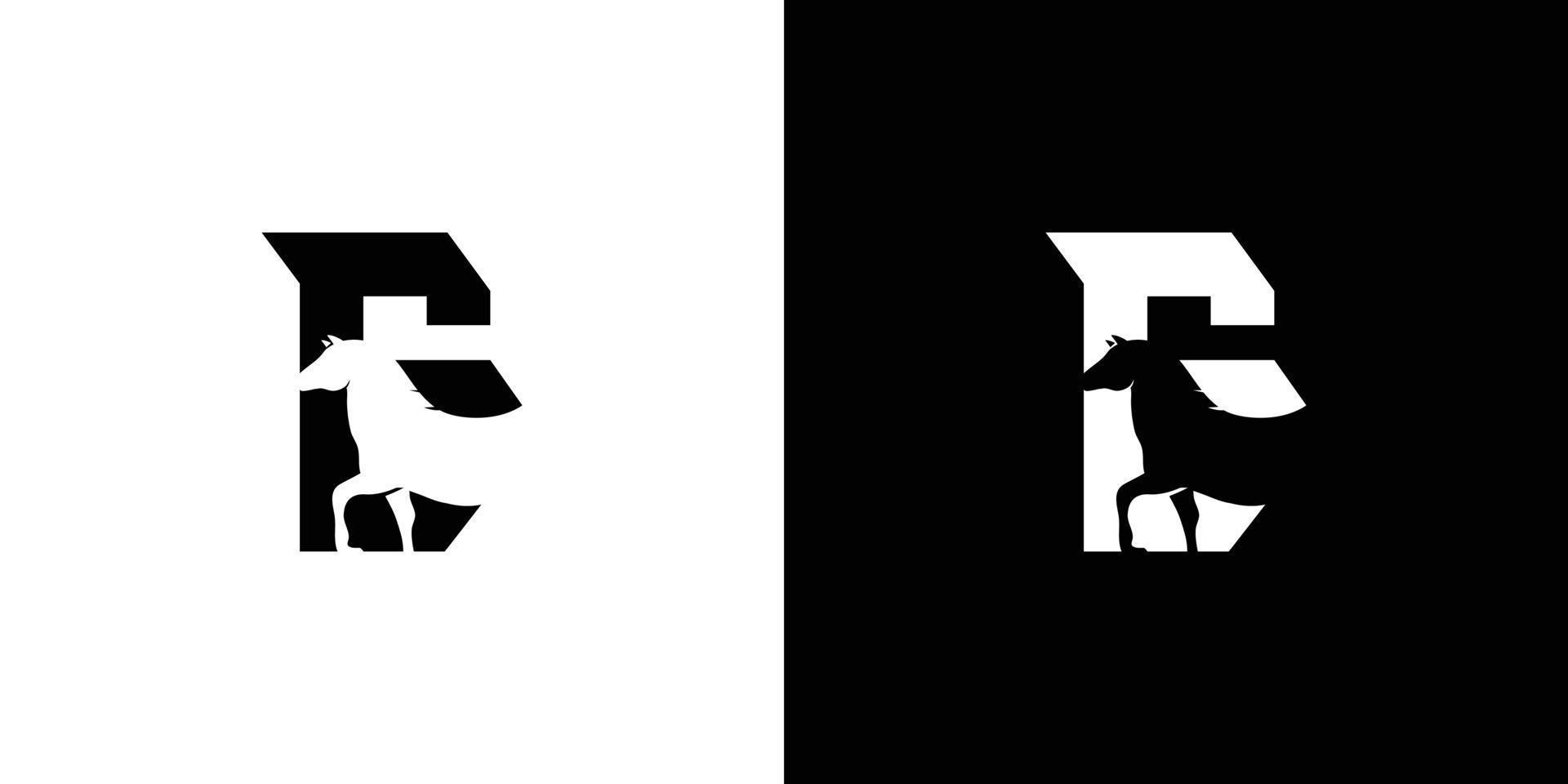 Modern and unique combination letter G horse logo design vector