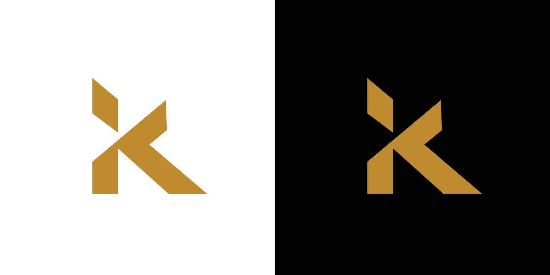 diseño moderno y fuerte del logotipo de las iniciales de la letra k vector