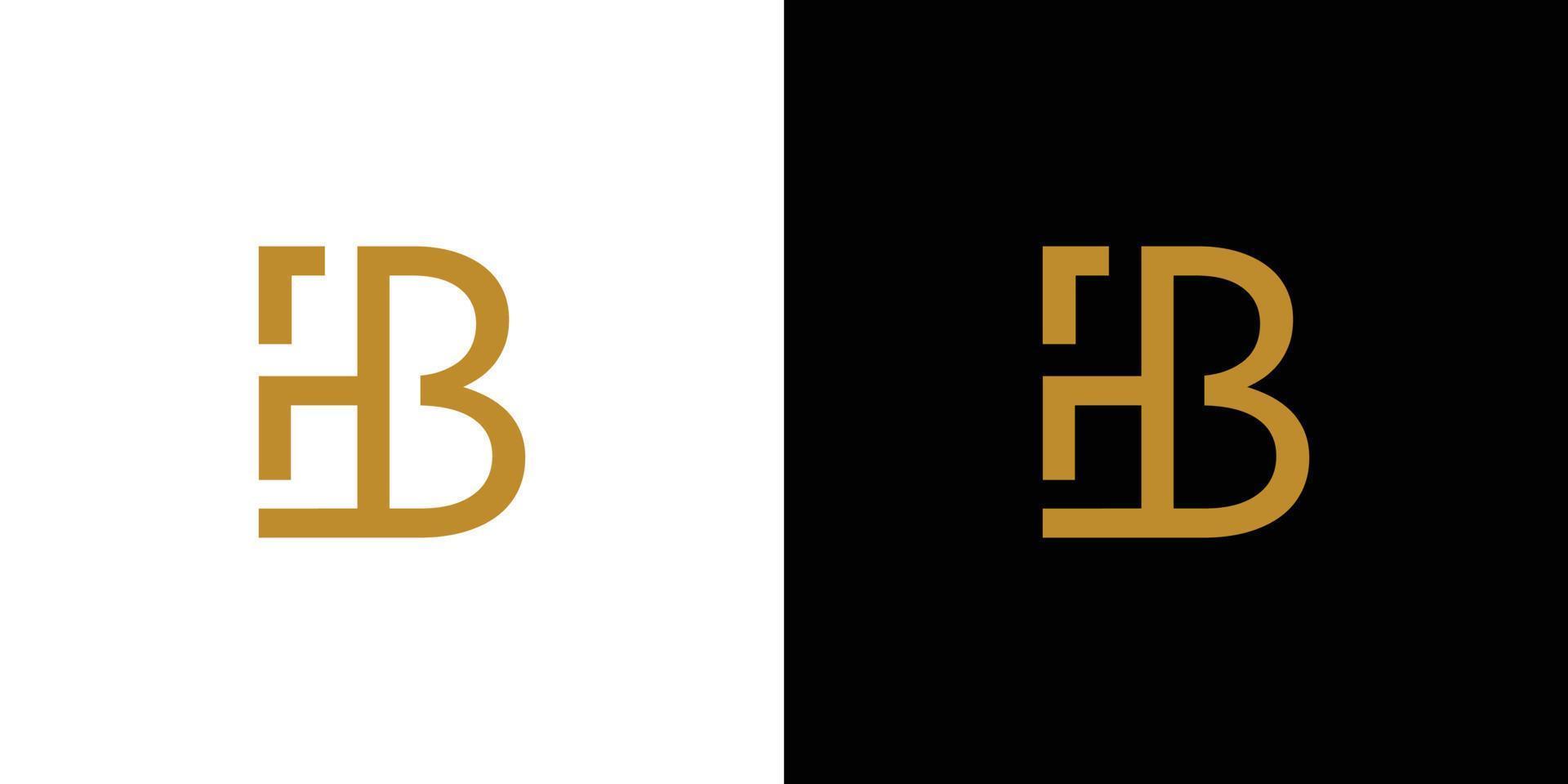 resumen de diseño de logotipo inicial hb moderno y único vector