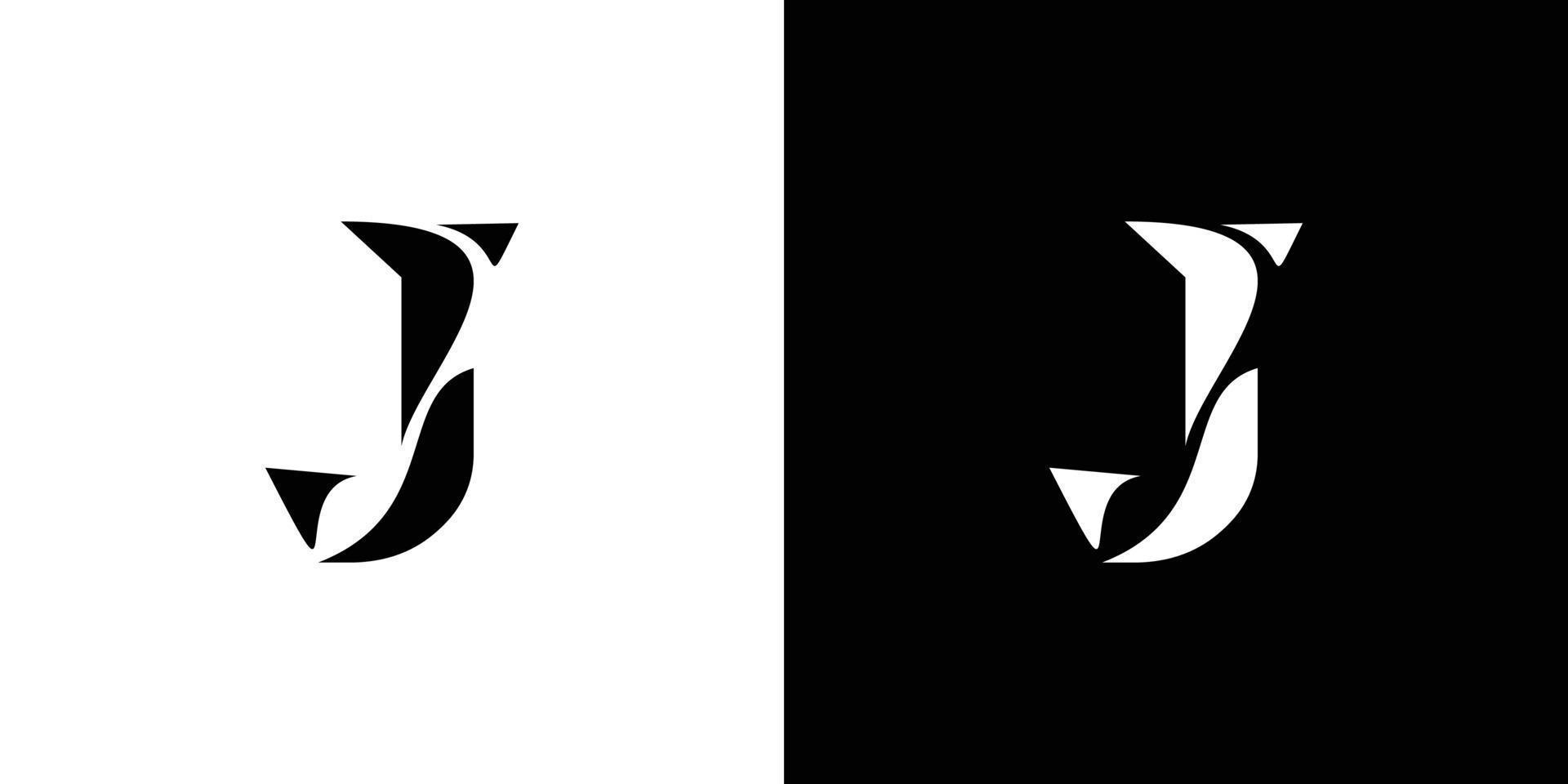 Modern and strong letter J initials logo design vector