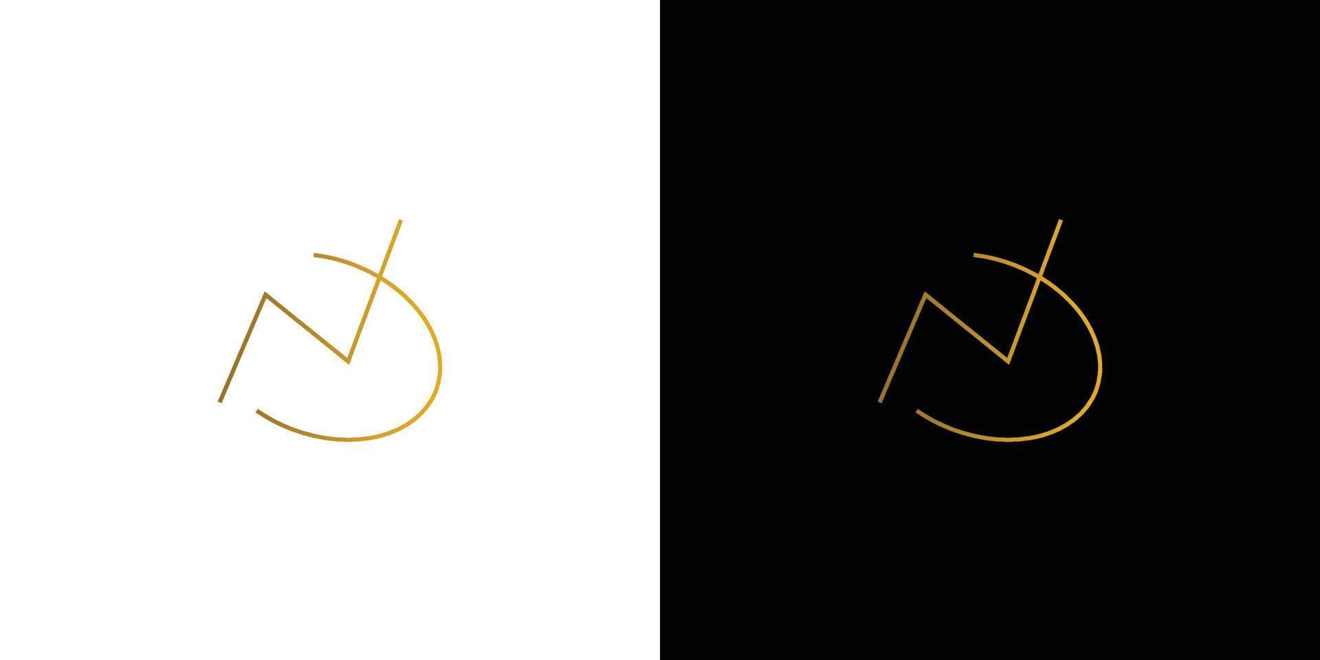 Modern and unique ND letter initials logo design vector
