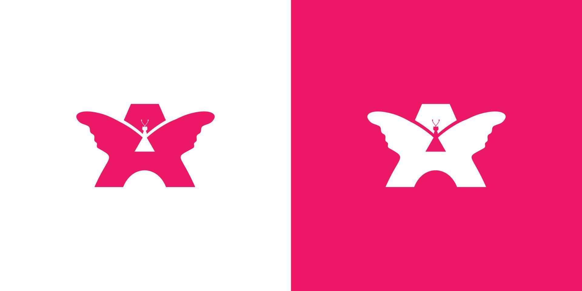 Unique and modern letter A butterfly logo design vector
