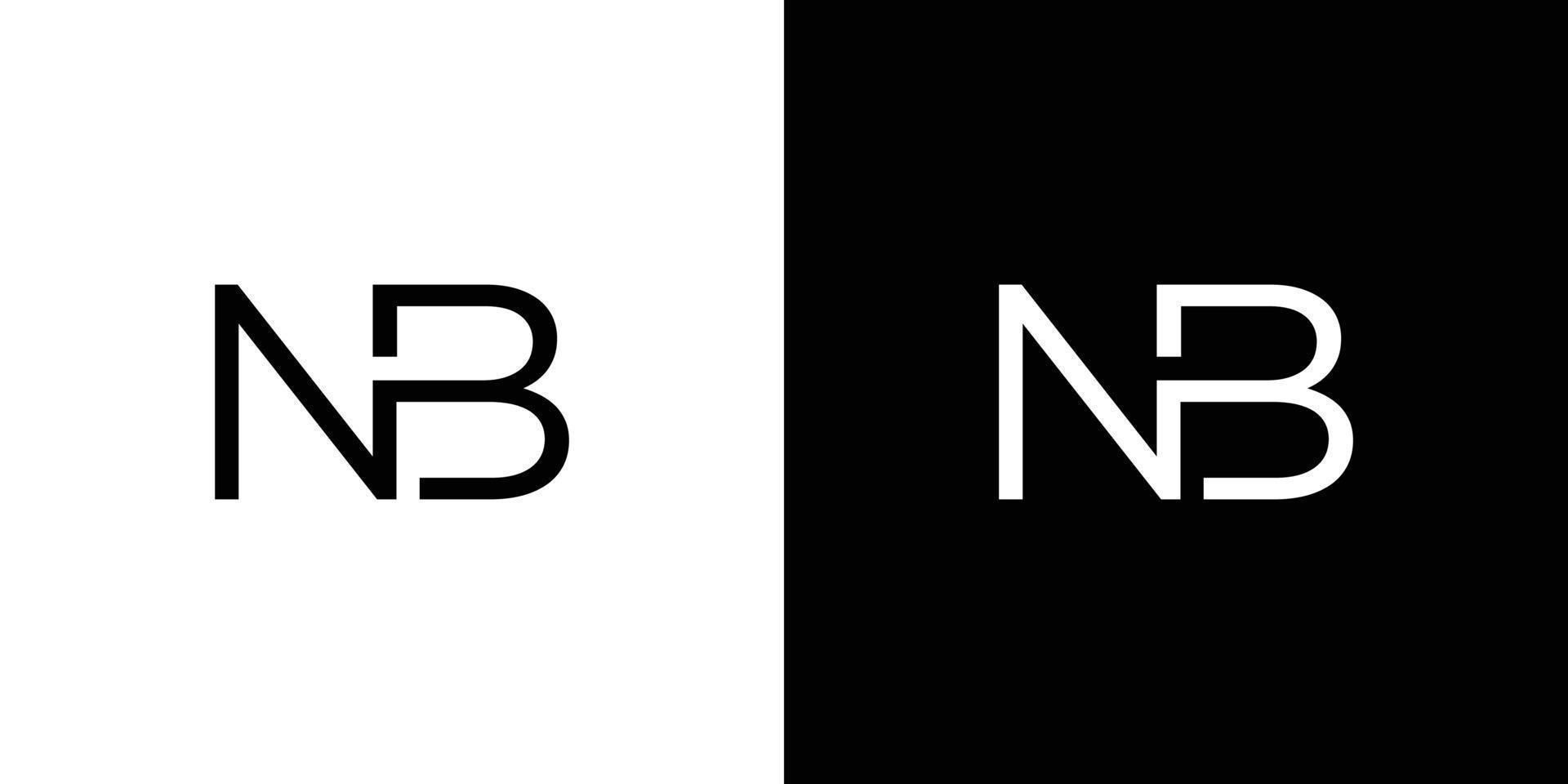 Modern and simple NB initial logo design abstract vector