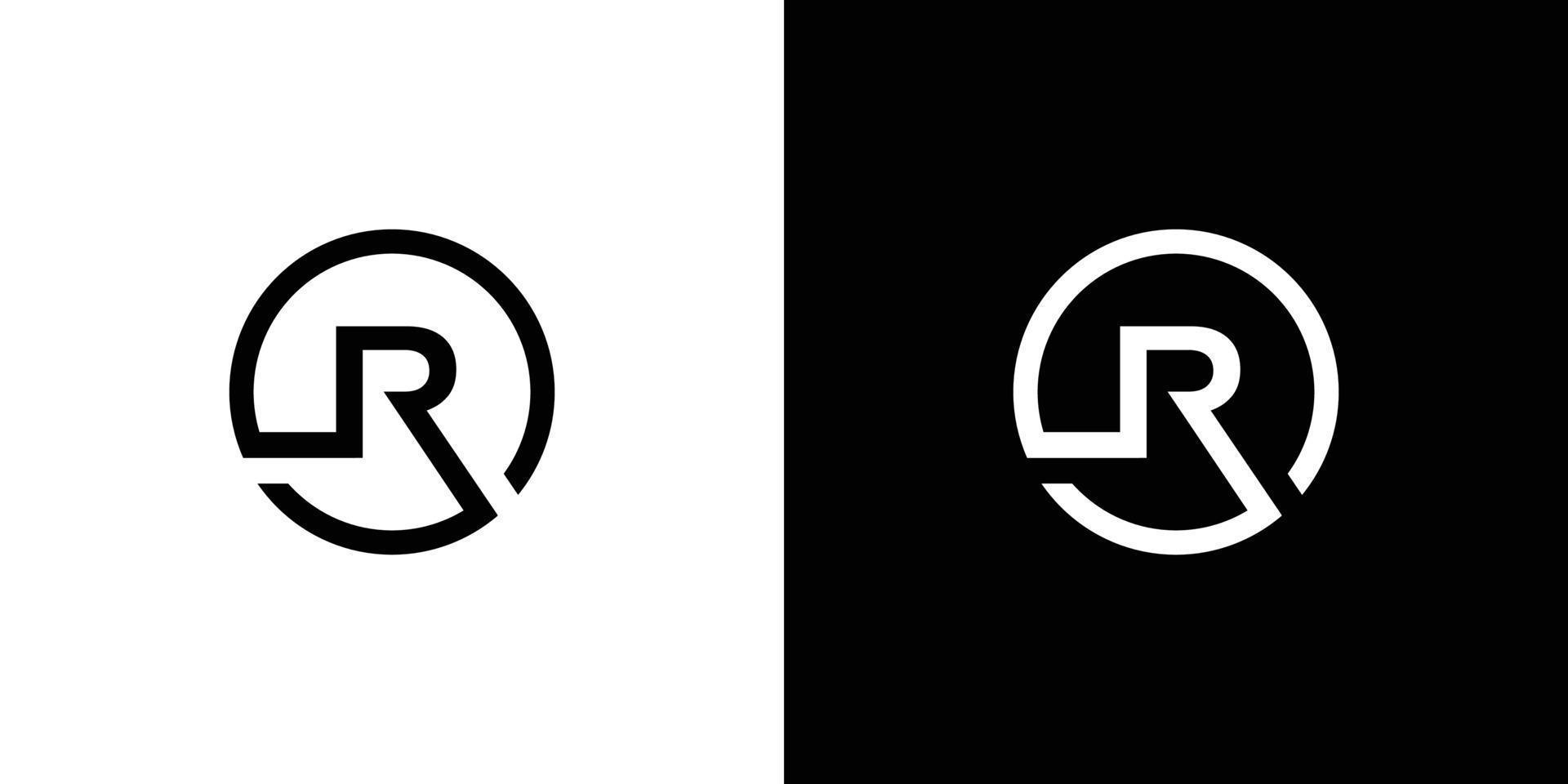 Modern and unique R initial circle logo design abstract vector