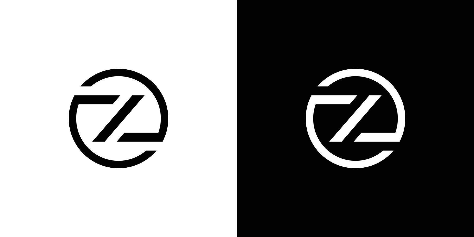 resumen de diseño de logotipo de círculo inicial z moderno y único vector