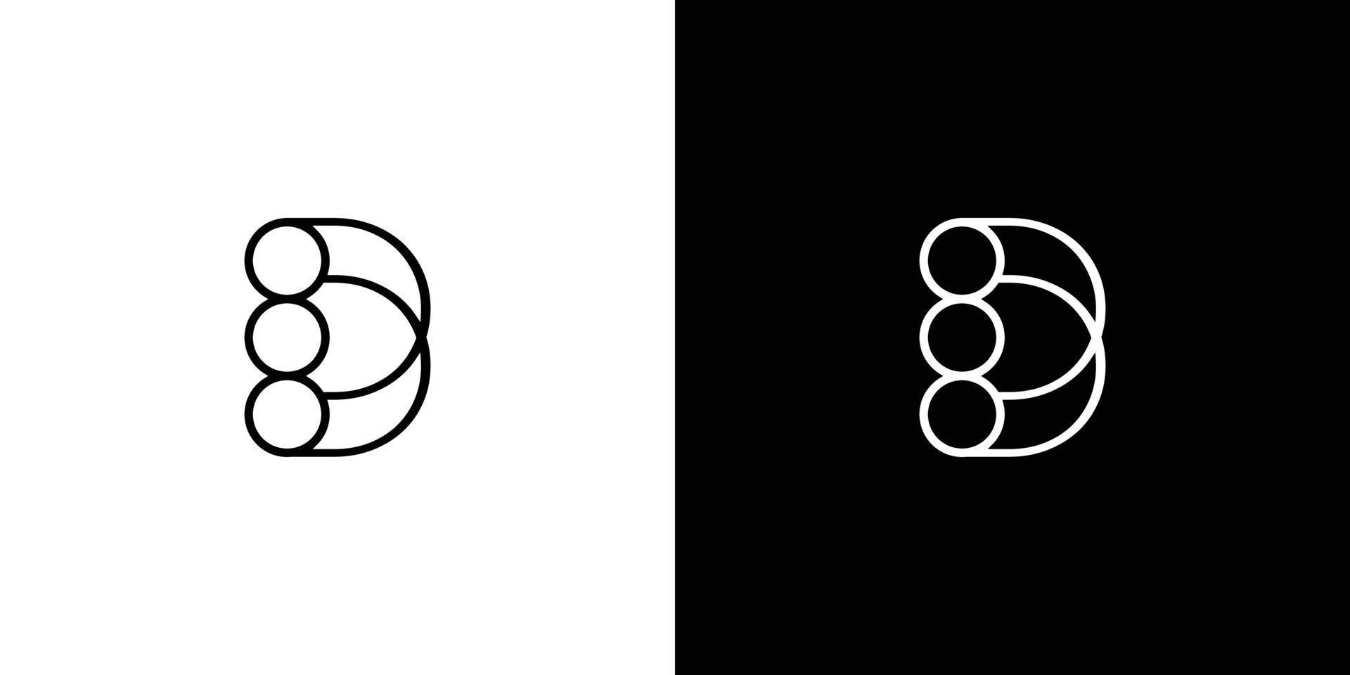 Modern and professional three circle initial letter D logo design 2 vector