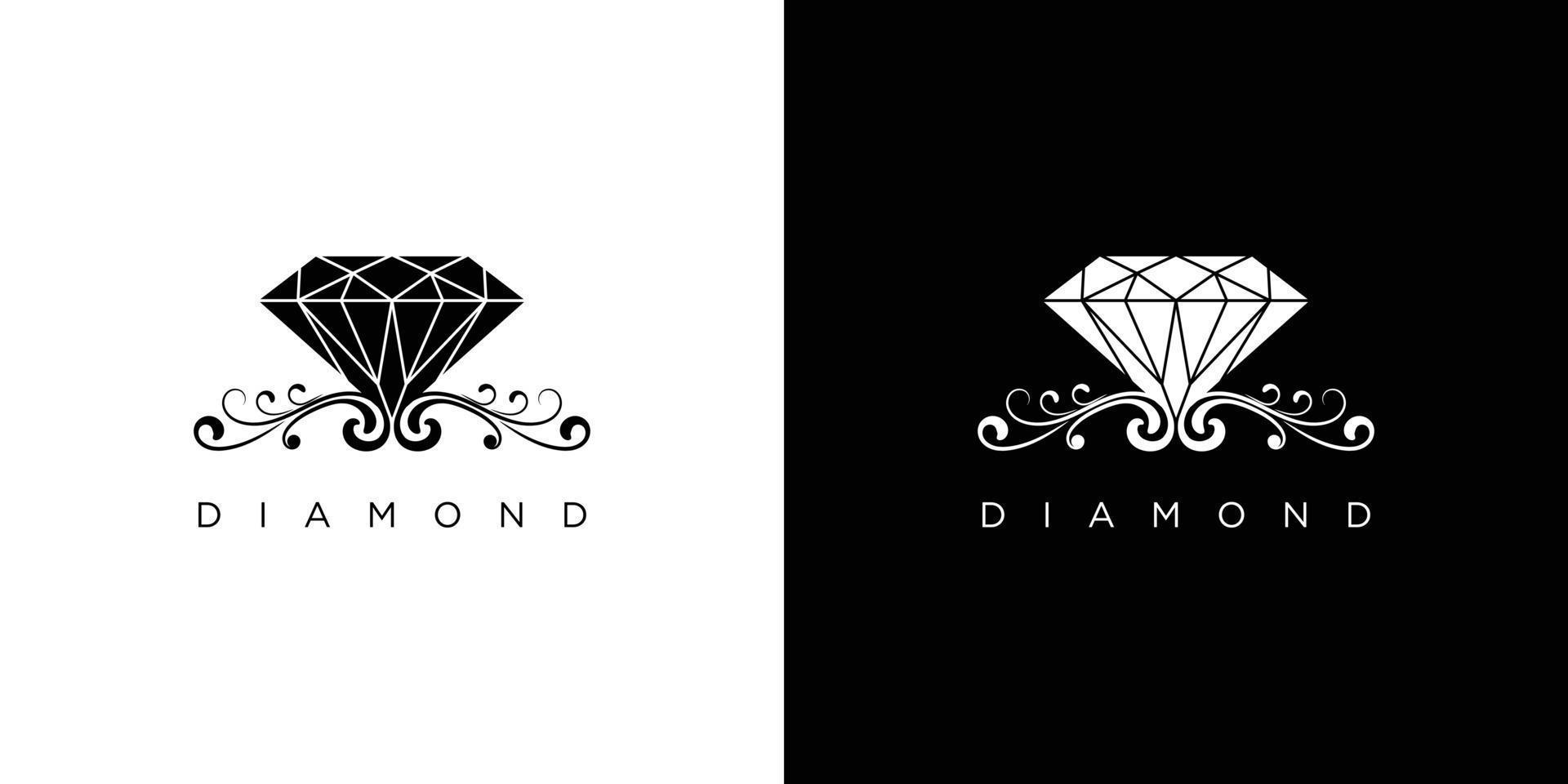 diseño de logotipo de diamante moderno y lujoso vector