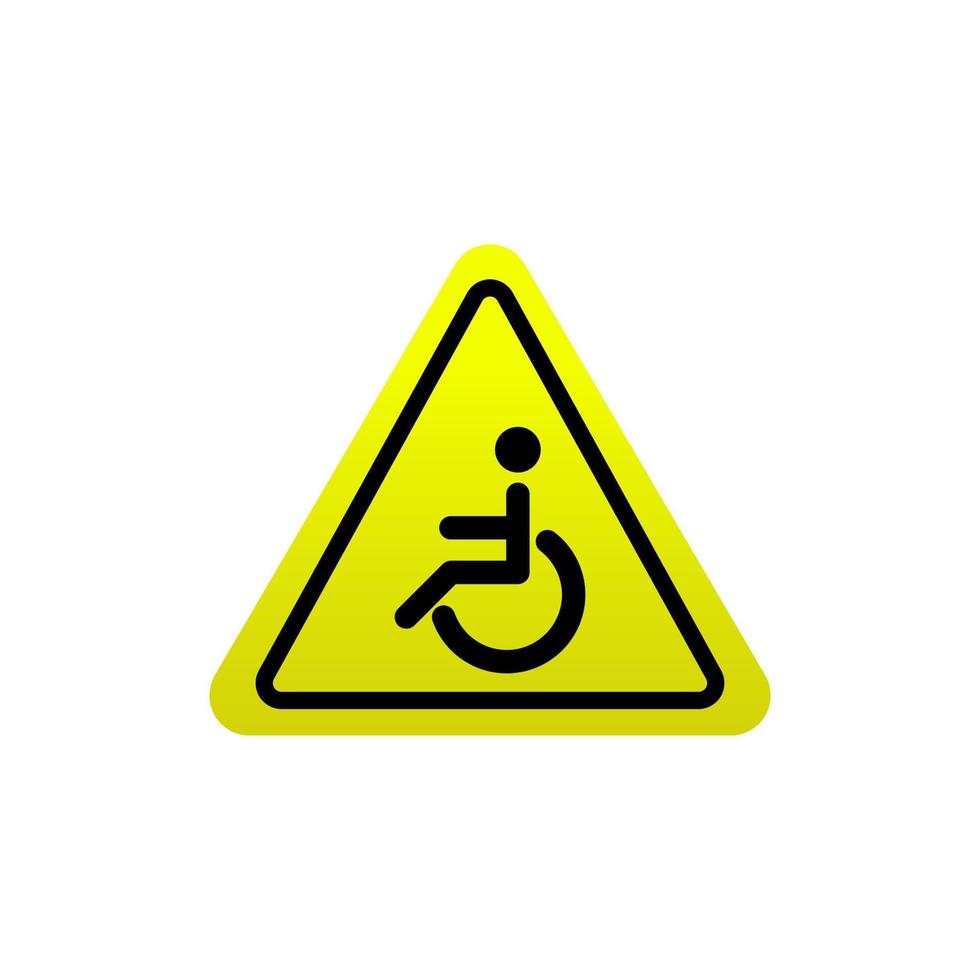 Vector yellow wheelchair road sign. disabled parking sign. disability access sign.