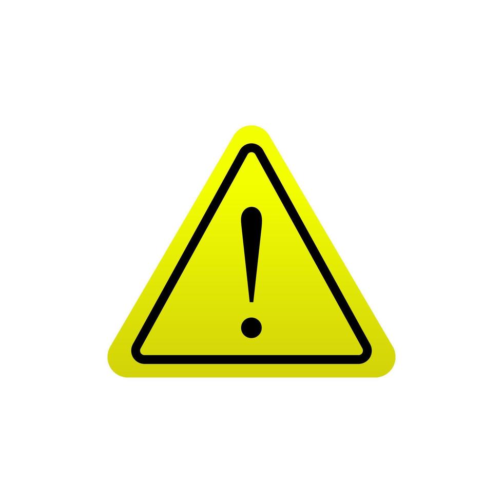 Yellow warning road sign vector. Danger symbol. Exclamation mark triangle symbol, logo. Attracting attention. Security sign. vector