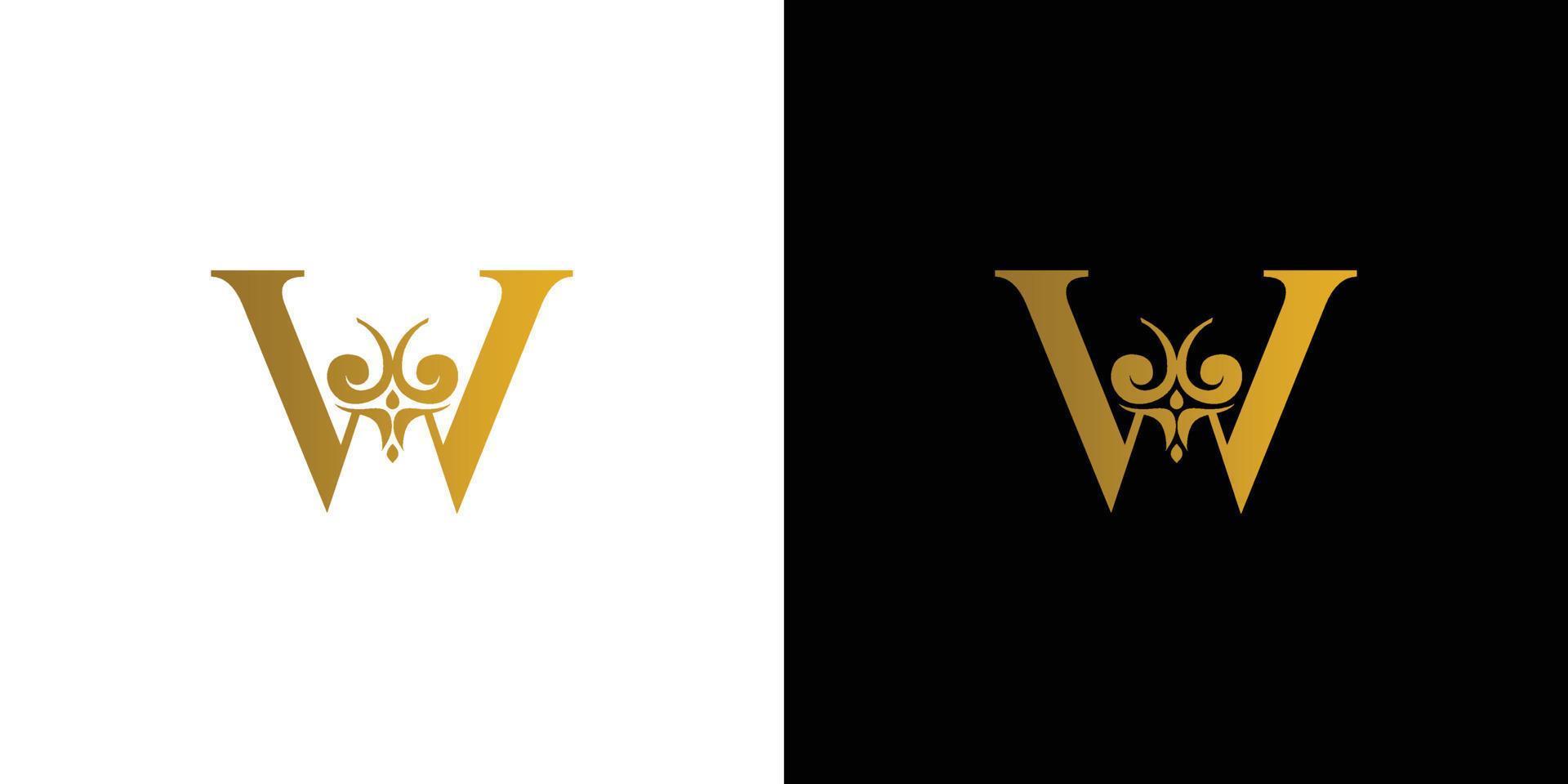 Luxury and unique letter W initials logo design vector