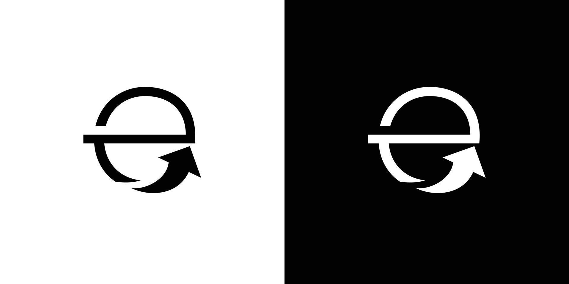 Modern and cool letter E combination direction logo design vector