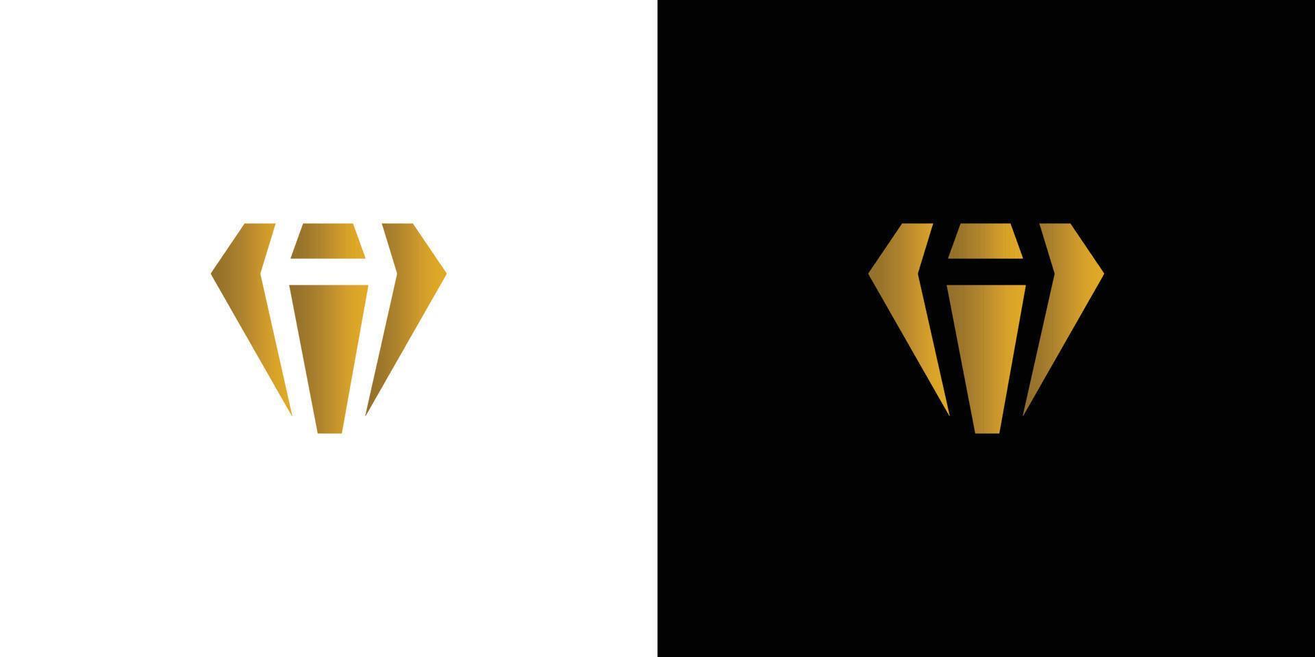 diseño de logotipo de diamante inicial de letra h moderno y elegante vector