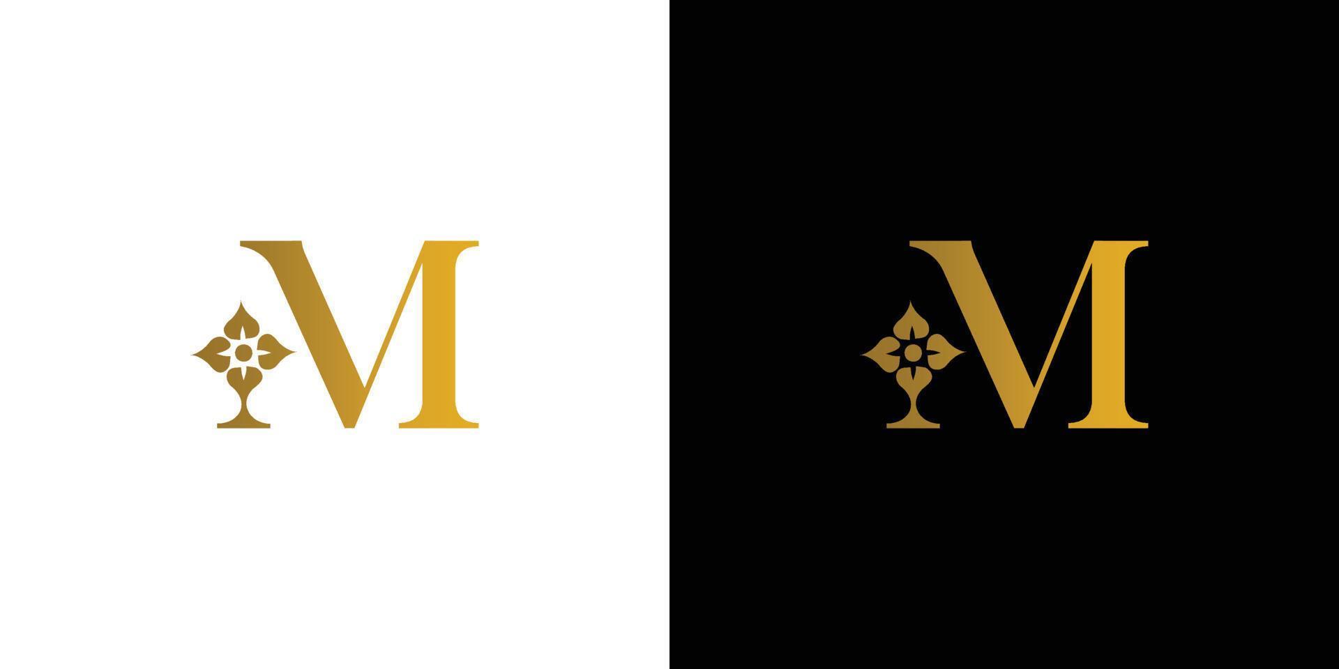 diseño de logotipo de iniciales de letra m de lujo y moderno vector