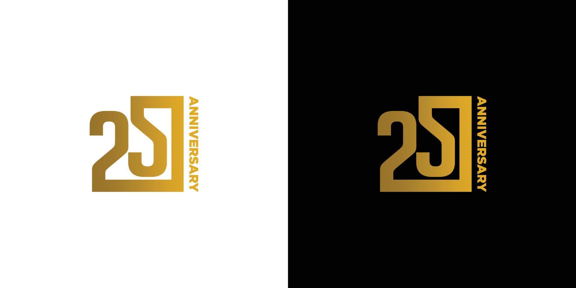 Modern and elegant 25th celebration logo design vector