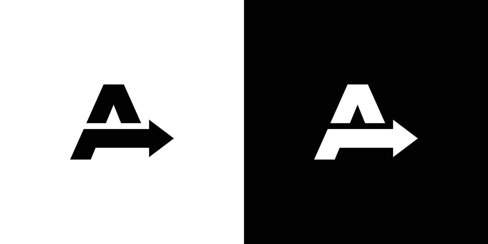 Modern and cool letter A combination direction logo design vector