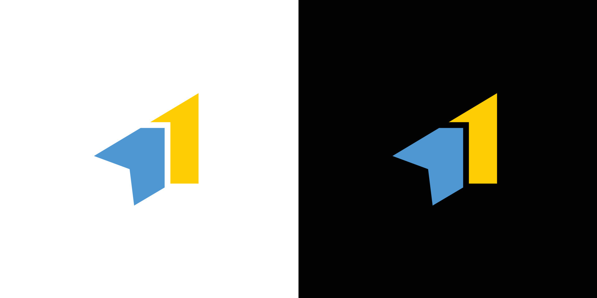 Modern and cool Number 1 combination direction logo design 2 11954328