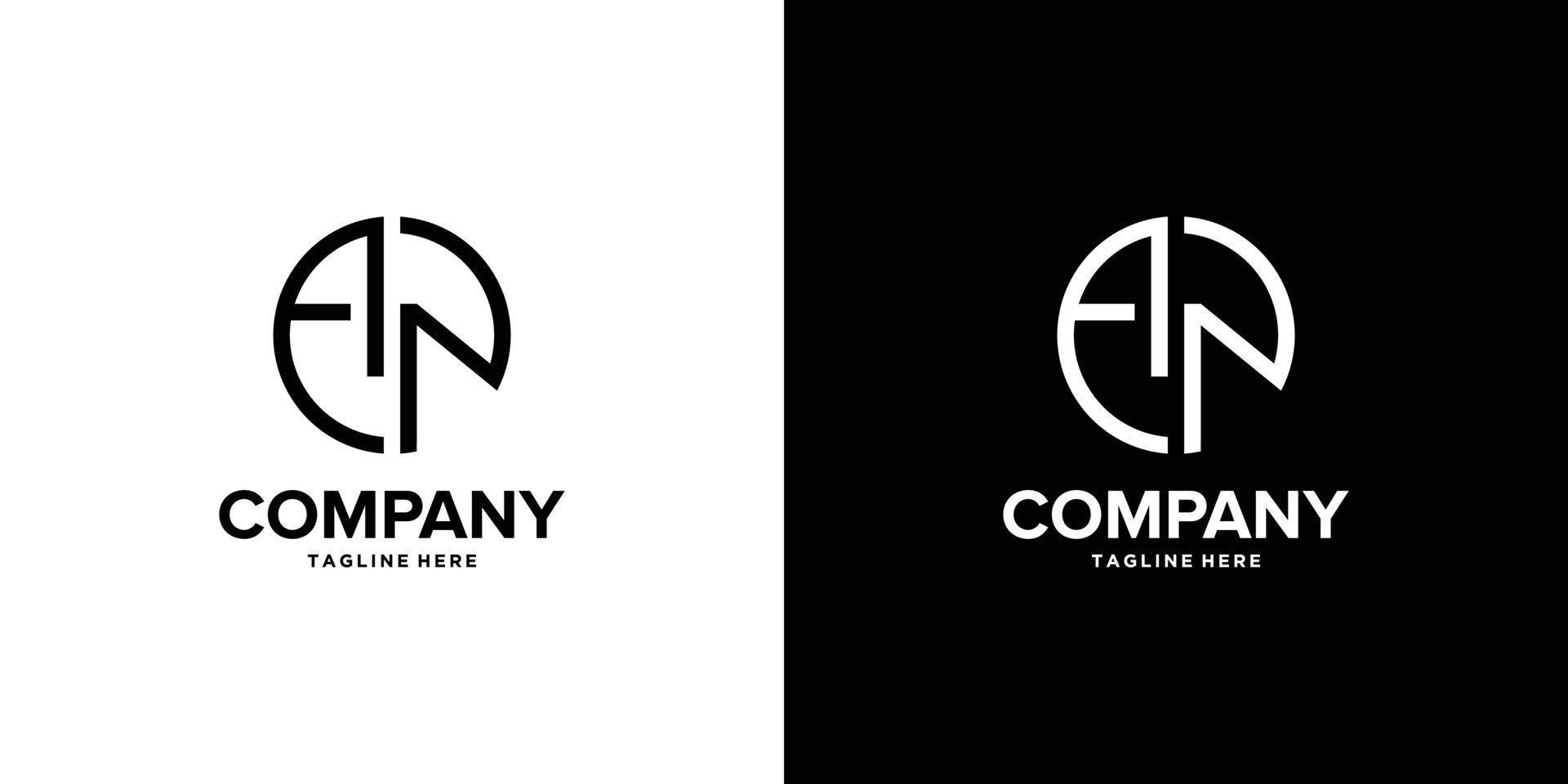 Modern and professional  letter AN initials logo design vector