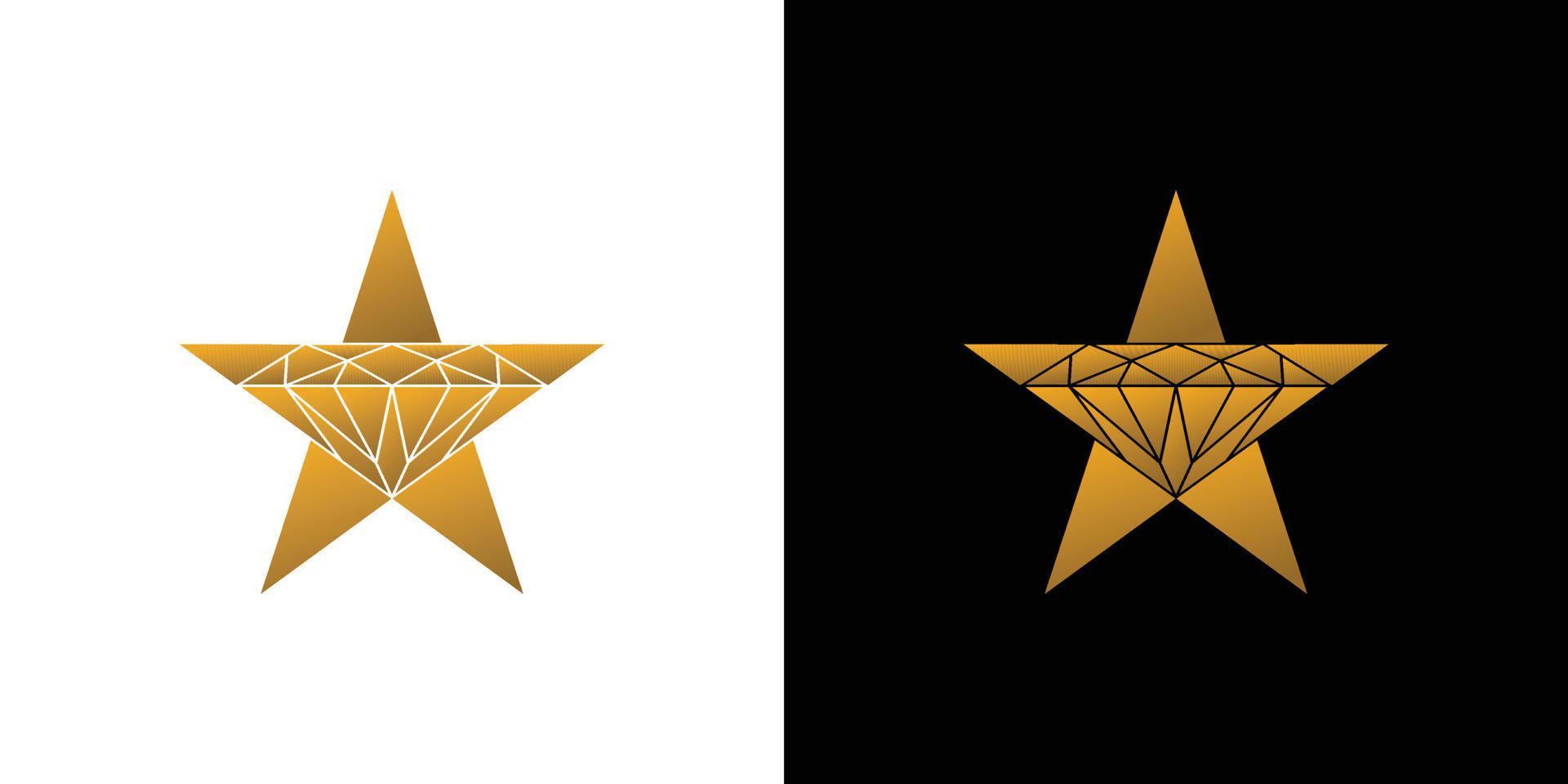 Modern and luxury diamond star logo design vector