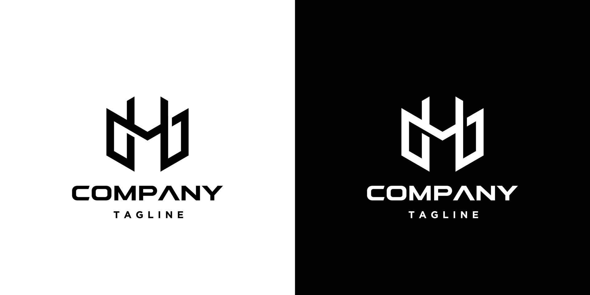 Cool and modern MH logo design vector