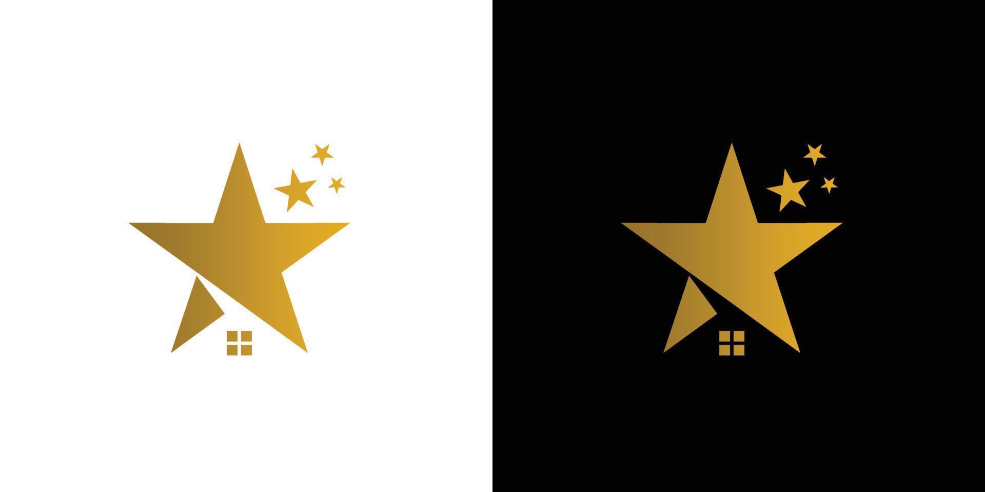 diseño moderno y elegante del logotipo de la estrella del hogar vector