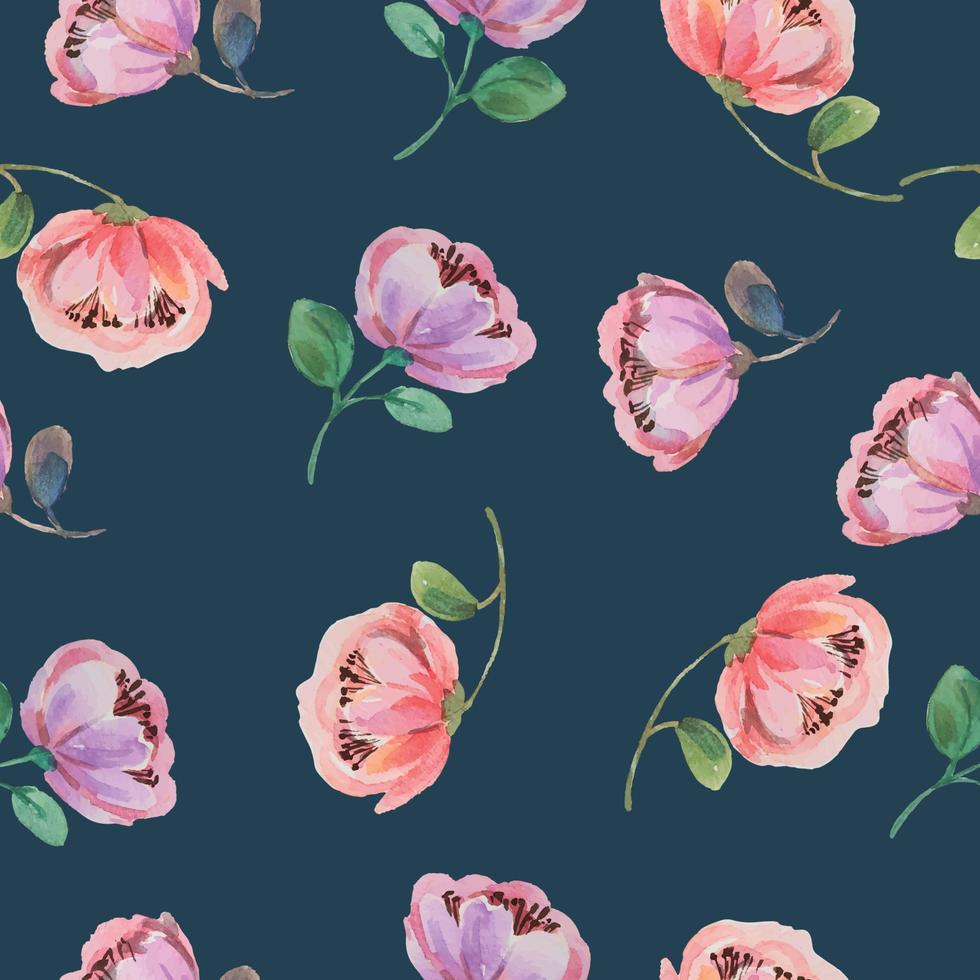 watercolor flower pattern fabric vector