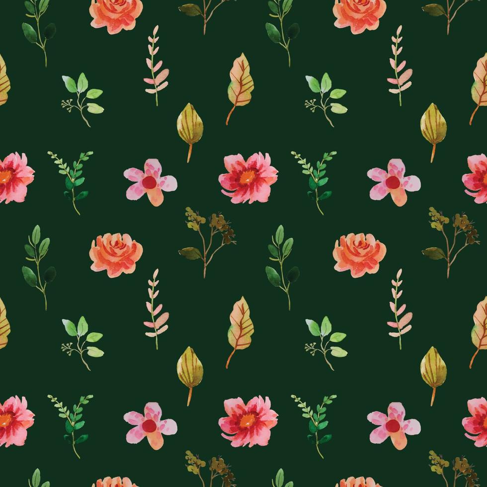 watercolor flower pattern fabric vector