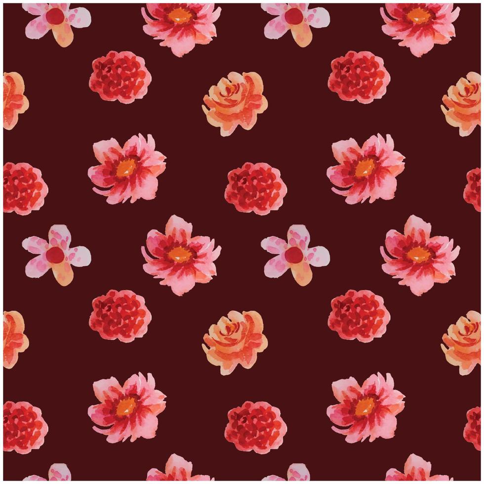 watercolor flower pattern fabric vector