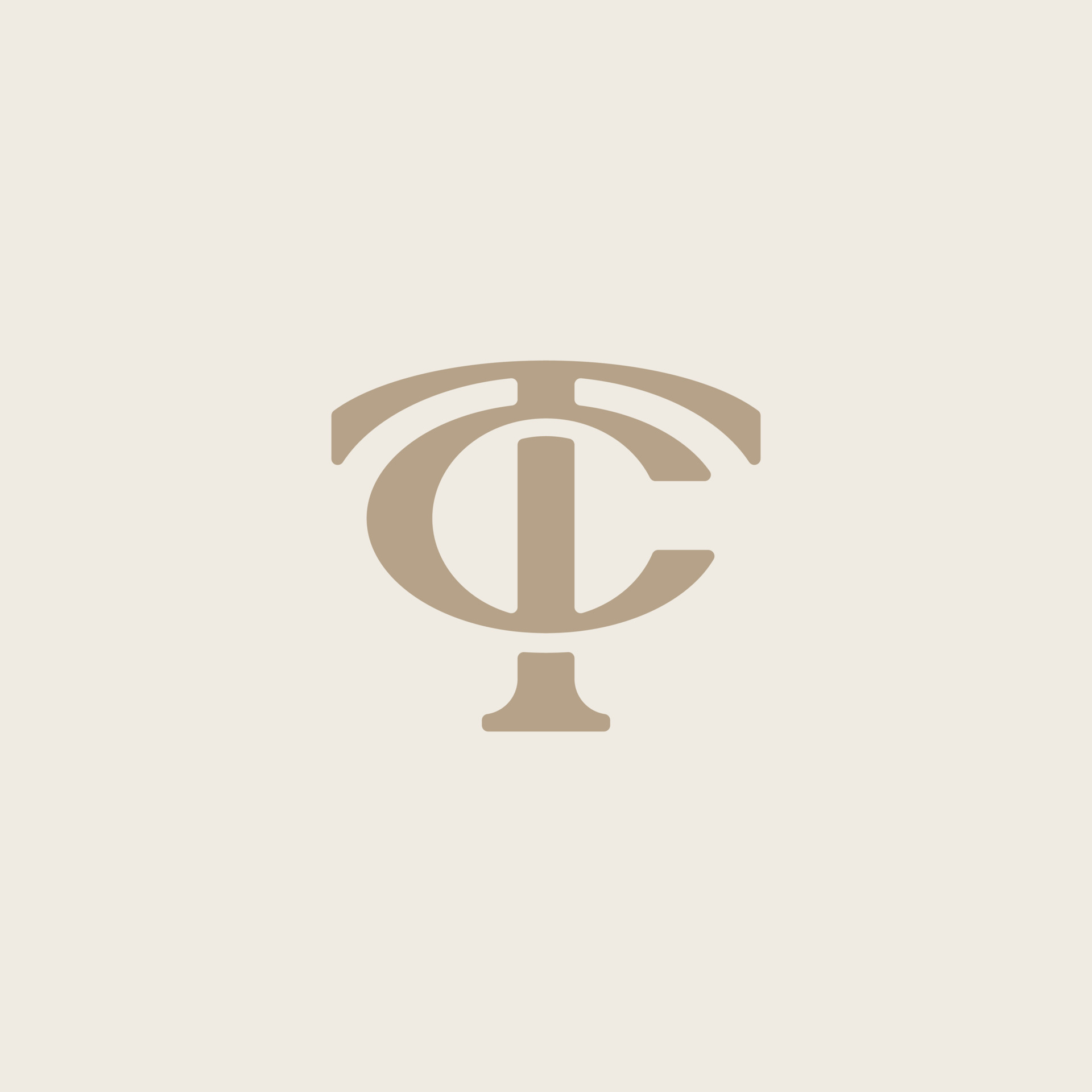 Initials Letters TC Or CT Logo Monogram Outline Linear Shape On