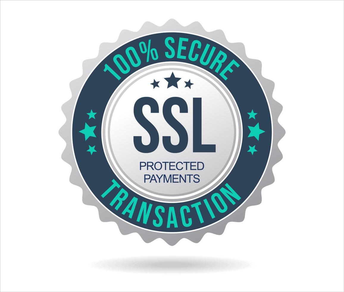 Ilustración de vector de icono seguro de protección SSL aislado sobre fondo blanco