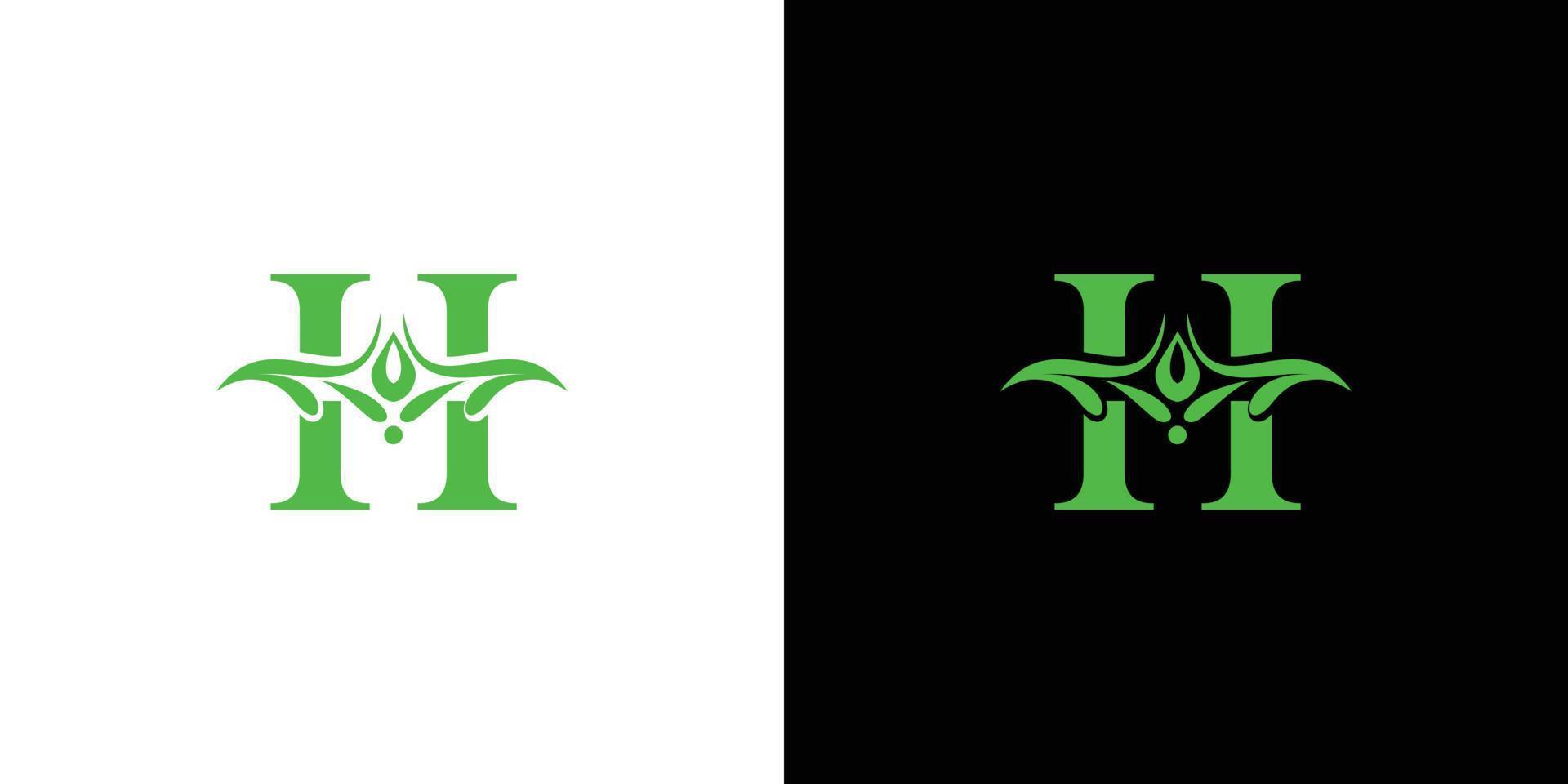 diseño moderno y natural del logotipo de las iniciales de la letra h 3 vector