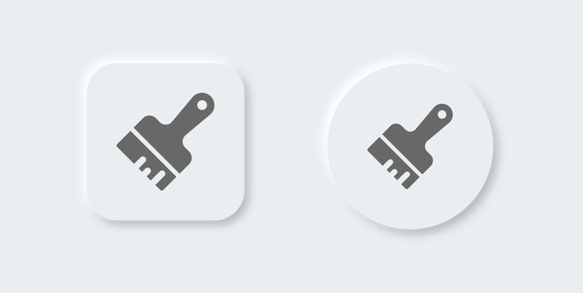 Brush solid icon in neomorphic design style. Paintbrush signs vector illustration.