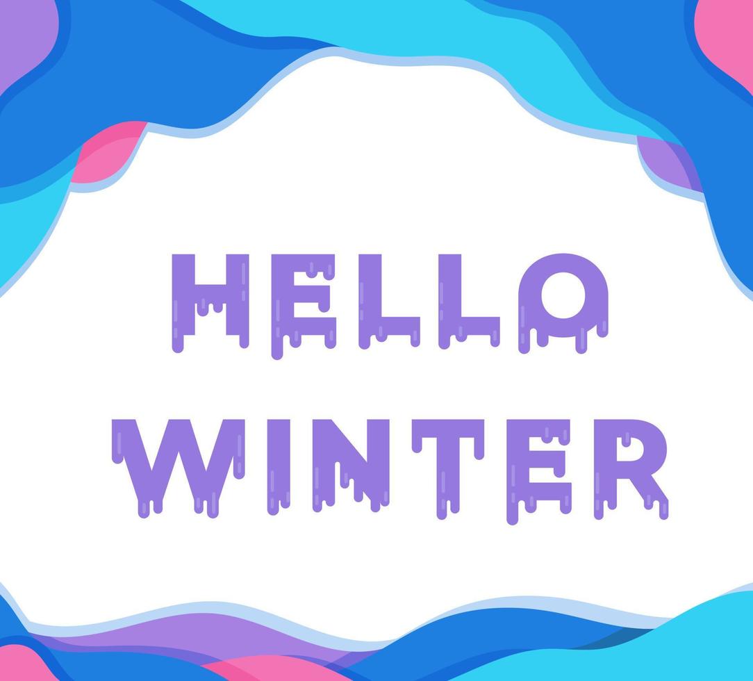 Vector illustration of hello winter. The New Year rush. Winter atmosphere.