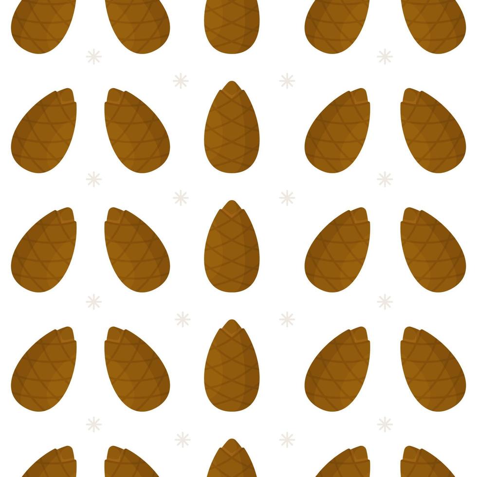 Vector illustration of pinecone pattern. Seamless pinecone pattern. Decor for New Year or Christmas.